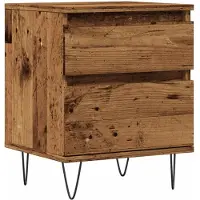 vidaXL Nachtkastje 40x35x50 cm bewerkt hout oud houtkleurig