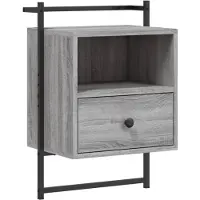 vidaXL Nachtkastje wandgemonteerd 40x30x61 cm hout grijs sonoma eiken
