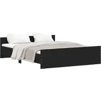 vidaXL Bedframe met hoofd- en voeteneinde zwart 140x200 cm
