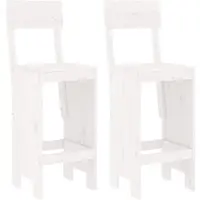 vidaXL Barkruk, 2 stuks, wit, 40x48,5x115,5 cm, massief grenenhout