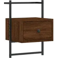 vidaXL Nachtkastje wandgemonteerd 35x30x51 cm hout bruin eikenkleur