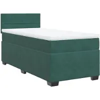 vidaXL Boxspring met matras fluweel donkergroen 100x200 cm