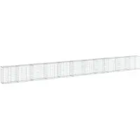 vidaXL Gabion met deksel, 1100x50x100 cm, verzinkt staal