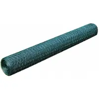 vidaXL Kippengaas 25x0,5 m met PVC coating groen