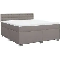 vidaXL Boxspring met matras stof taupe 180x200 cm