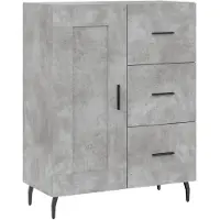 vidaXL Dressoir, betonkleur, 69,5 x 34 x 90 cm, houtvezelplaat