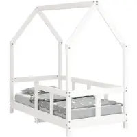 vidaXL Kinderbedframe 70x140 cm massief grenenhout wit