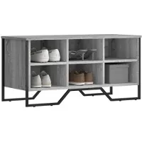 vidaXL Schoenenkast 90x38x45,5 cm bewerkt hout grijs sonoma eikenkleur