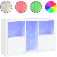 vidaXL Dressoir met LED-verlichting, wit, 162x37x100 cm