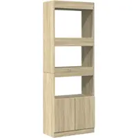 vidaXL Hoge kast 63x33x180 cm bewerkt hout sonoma eikenkleurig