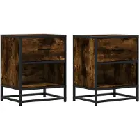 vidaXL Nachtkastjes 2 st 40x31x50 cm bewerkt hout gerookt eikenkleurig