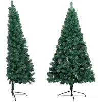 vidaXL Kunstkerstboom met standaard half 180 cm PVC groen