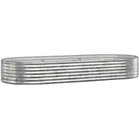vidaXL Plantenbak 249x100x36 cm gegalvaniseerd staal zilverkleurig