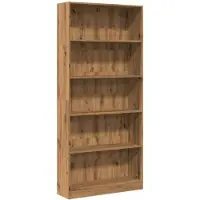 vidaXL Boekenkast 80x24x176 cm bewerkt hout artisanaal eikenkleurig