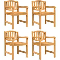 vidaXL Tuinstoelen, 4 stuks, 58x59x88 cm, massief teakhout