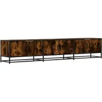 vidaXL Tv-meubel 210x35x41 cm bewerkt hout gerookt eikenkleurig