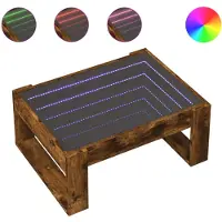 vidaXL Salontafel met Infinity-LED en beukenhoutfineer, 70x53x30 cm