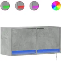 vidaXL Tv-wandmeubel met LED-verlichting 80x31x35 cm betongrijs