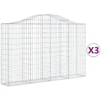 vidaXL Schanskorven 3 st gewelfd 200x30x120/140 cm ijzer