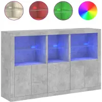 vidaXL Dressoir met LED-verlichting 162x37x100 cm betongrijs