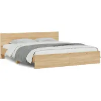 vidaXL Bedframe met hoofdeinde sonoma eikenkleur 180x200 cm