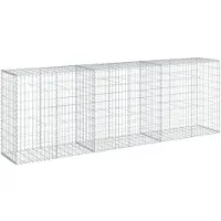 vidaXL Gabion met deksel, 300x50x100 cm, verzinkt staal