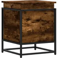 vidaXL Opbergbox met deksel 40x40x51,5 cm bewerkt hout gerookt eiken