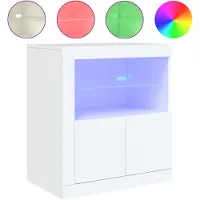 vidaXL Dressoir met LED-verlichting 60,5x37x67 cm wit