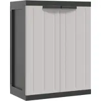 vidaXL Tuinkast 65x37x85 cm polypropeen grijs en zwart