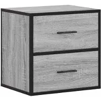 vidaXL Nachtkastje wandgemonteerd 40x31x39,5cm grijs sonoma eikenkleur