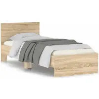 vidaXL Bedframe zonder matras met hoofdeinde, Sonoma-eikenhout, 90x190 cm