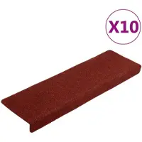 vidaXL Trapmatten Zelfklevend 10 st 65x21x4 cm Bordeaux Rood