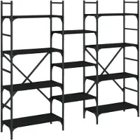 vidaXL Boekenkast 160x28,5x136,5 cm bewerkt hout zwart