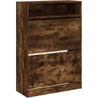 vidaXL Schoenenkast met 2 klaplades 80x34x116 cm gerookt eikenkleurig