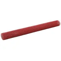 vidaXL Stalen draadhek met PVC-coating, 25x1,5 meter, rood