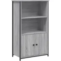 vidaXL Hoge kast 62x32x103,5 cm bewerkt hout grijs sonoma eikenkleurig