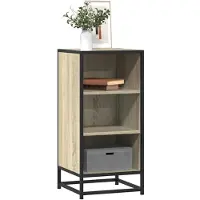 vidaXL Dressoir Sonoma-eikenhout, 35,5 x 35 x 76 cm, van houtvezel en metaal