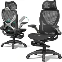 Famanu – Ergonomische bureaustoel met mesh rugleuning en voetensteun, perfect voor kantoor en thuisgebruik, biedt comfort en ondersteuning