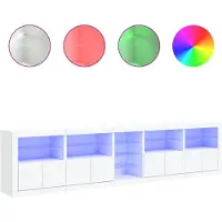 vidaXL Dressoir met LED-verlichting 283x37x67 cm wit