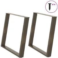 vidaXL Eettafelpoten 2 st U-vormig 100x(72-73) cm staal naturel