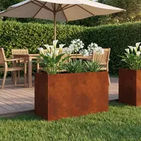 vidaXL Plantenbak Roestkleurig 80 x 30 x 50 cm weervast staal