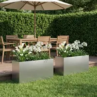 vidaXL Plantenbak 2 st zilver 100 x 30 x 40 cm Gegalvaniseerd staal