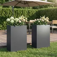vidaXL Plantenbak 2 st Antraciet 50 x 30 x 75 cm Koudgewalst staal