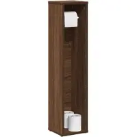 vidaXL Badkamerkast met rolhouder Bruin Eiken 20,5x20x90 cm