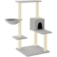 vidaXL Kattenmeubel met sisal krabpalen 95 cm lichtgrijs
