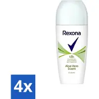 Rexona 4 x - Deodorant Roller - Aloe Vera - 0% Alcohol - Anti-Transpirant & Perspirant - 50ml - Deodorant - Anti-transpirant - Aloe Vera - Deodorant Roller - 50 Ml