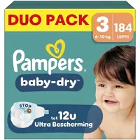 Pampers Baby-Dry Maat 3 - 184 Luiers - 6-10kg - Voordeelverpakking