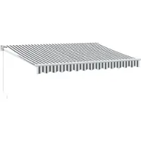 vidaXL Handmatig Zonnescherm 3,5 x 2,5 m Antraciet en wit gestreept