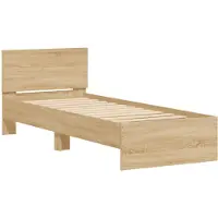 vidaXL Bedframe zonder matras met hoofdeinde, Sonoma-eikenhout, 90x200 cm