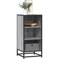vidaXL Dressoir 35,5x35x76 cm bewerkt hout en metaal grijs sonoma